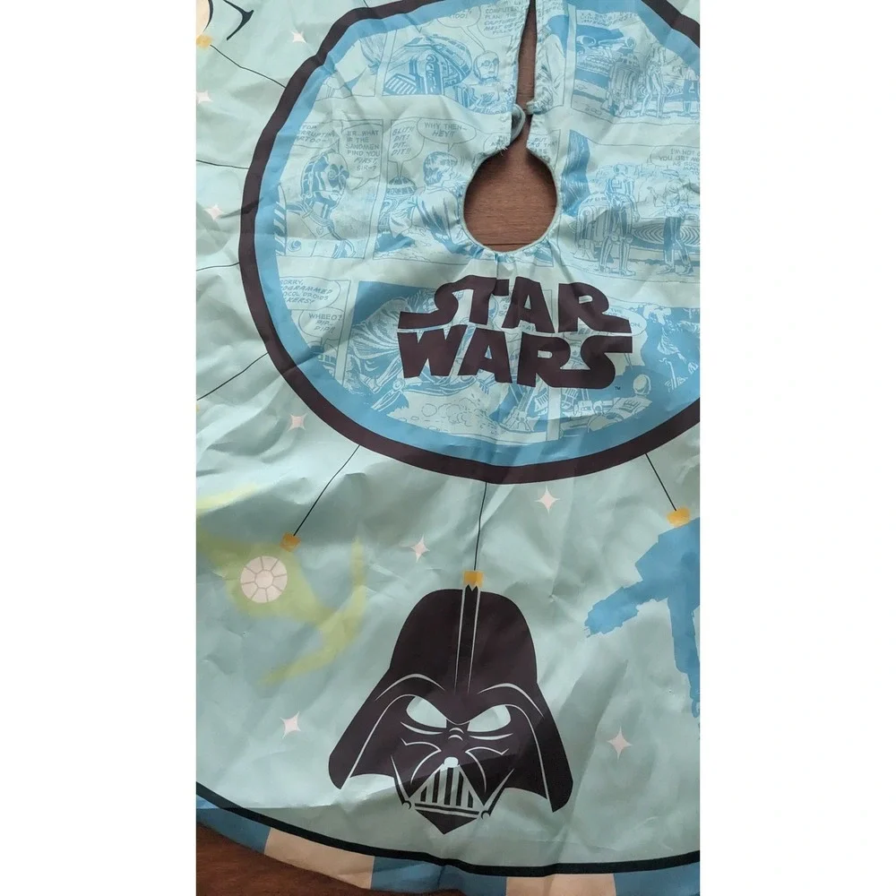 Star Wars Tree Skirt Darth Vader Yoda AT‎ AT Comic Print Blue Holiday Decor